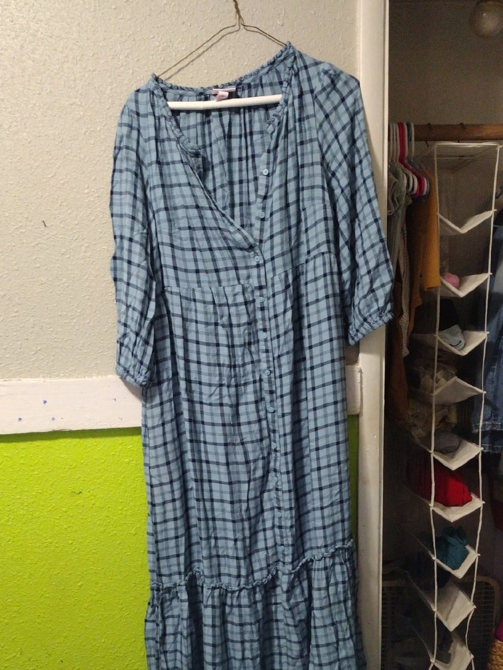 Isabel Maternity by Ingrid & Isabel Blue Plaid Maternity Sleepwear
